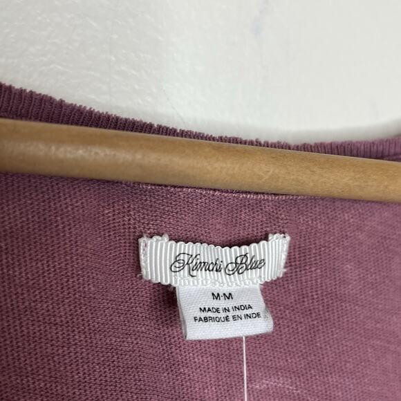 Kimchi Blue Distressed Ruffled Peplum Top Pink Womens M Boho Festival Grunge - Picture 4 of 7